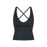 NikeSKIMS SHINE V-NECK TANK | DARK TEAL FLAT ON A WHITE BACKGROUND | FLT