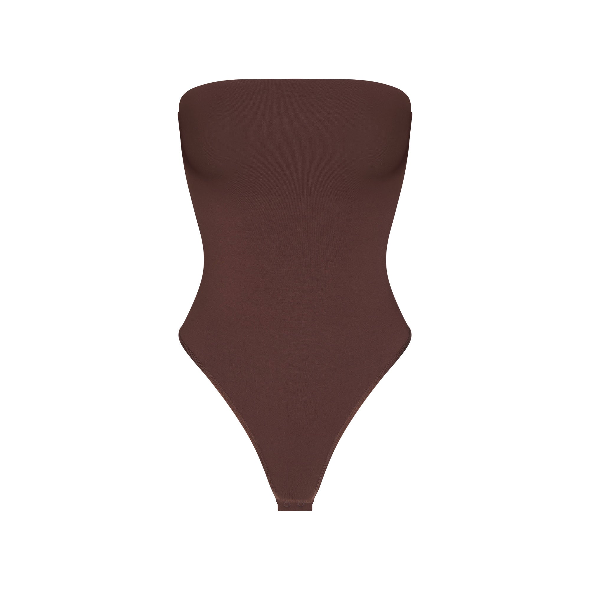 SMOOTH LAYERS STRAPLESS BODYSUIT | COCOA FLAT ON A WHITE BACKGROUND | FLT