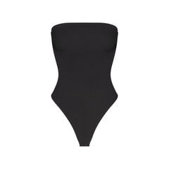 SMOOTH LAYERS STRAPLESS BODYSUIT | OBSIDIAN FLAT ON A WHITE BACKGROUND | FLT