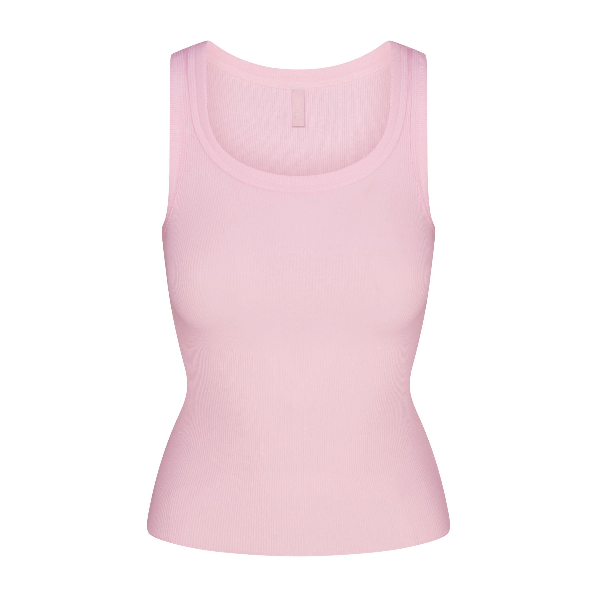 COTTON RIB SCOOP NECK TANK | CHERRY BLOSSOMFLAT ON A WHITE BACKGROUND | FLT