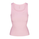 COTTON RIB SCOOP NECK TANK | CHERRY BLOSSOMFLAT ON A WHITE BACKGROUND | FLT