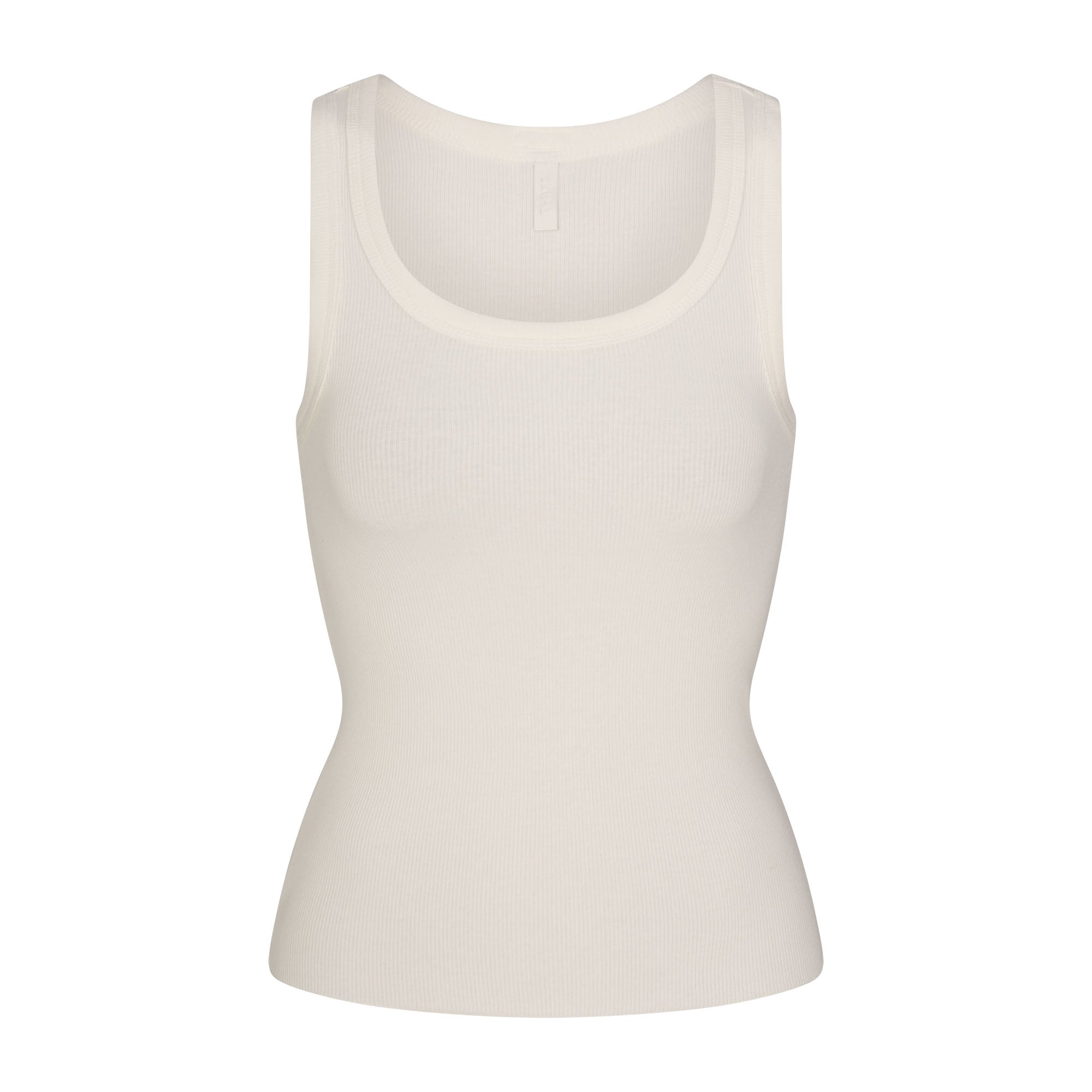 COTTON RIB SCOOP NECK TANK | MARBLE FLAT ON A WHITE BACKGROUND | FLT