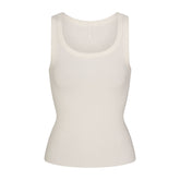 COTTON RIB SCOOP NECK TANK | MARBLE FLAT ON A WHITE BACKGROUND | FLT