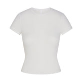 SHEER RIB T-SHIRT | SNOW FLAT ON A WHITE BACKGROUND | FLT