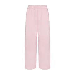COTTON FLEECE OVERSIZED STRAIGHT LEG PANT | CHERRY BLOSSOM & LAYS FLAT ON A WHITE BACKGROUND | FLT
