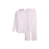 COTTON POPLIN OVERSIZED SLEEP SET | CHERRY BLOSSOM STRIPE FLAT ON A WHITE BACKGROUND | FLT