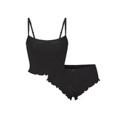 LOGO POINTELLE CAMI SLEEP SET | SOOT FLAT ON A WHITE BACKGROUND | FLT