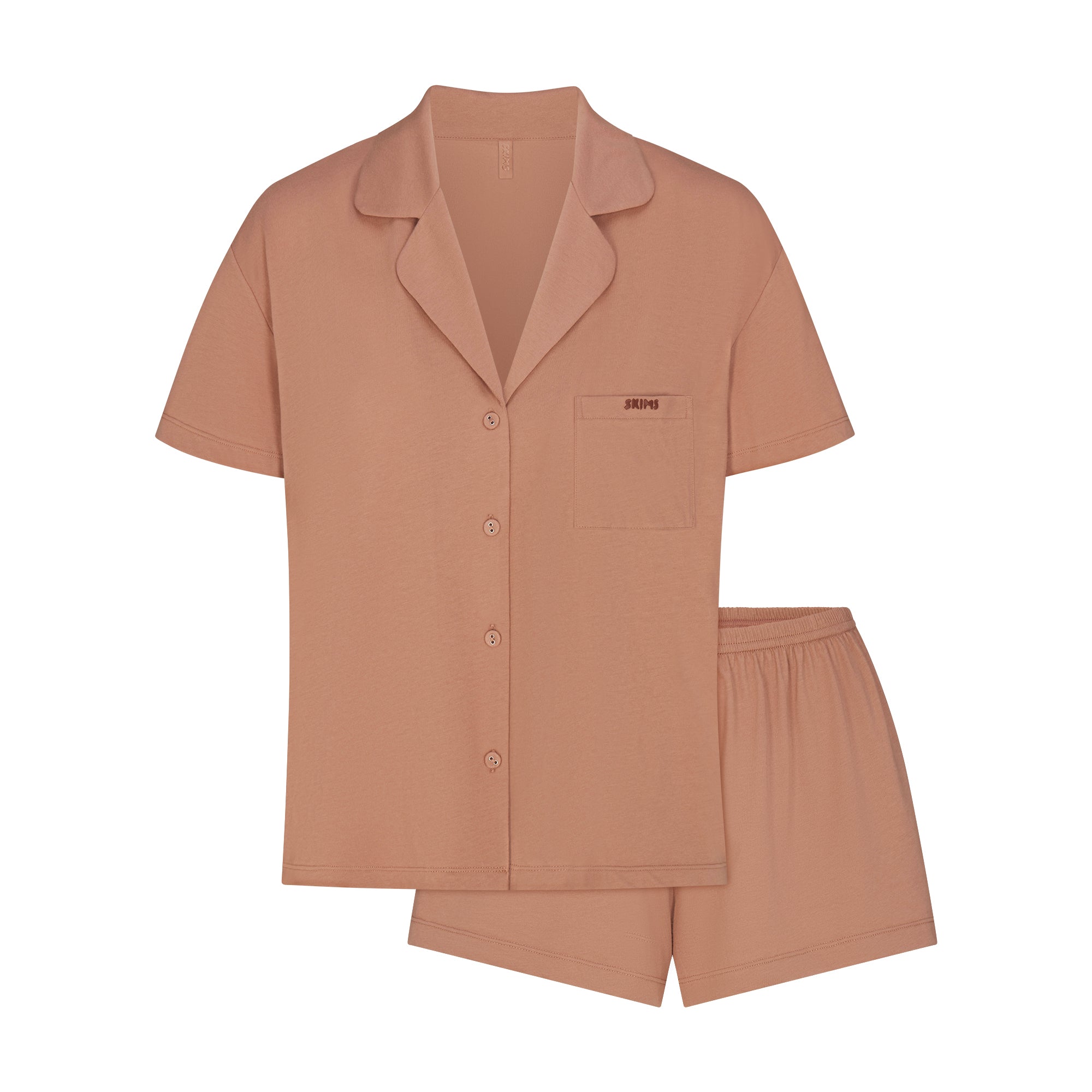 ORGANIC COTTON SLEEP SHORT SLEEVE SET | SIENNA FLAT ON A WHITE BACKGROUND | FLT