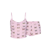 SKIMS SLEEP CAMI SET | PEONY BUTTERFLY PRINT FLAT ON A WHITE BACKGROUND | FLT