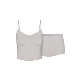 SKIMS SLEEP CAMI SET | LIGHT HEATHER GREY FLAT ON A WHITE BACKGROUND | FLT