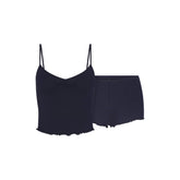 SKIMS SLEEP CAMI SET | NAVY FLAT ON A WHITE BACKGROUND | FLT