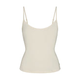 SKIMS SLEEP CAMI | ECRU FLAT ON A WHITE BACKGROUND | FLT