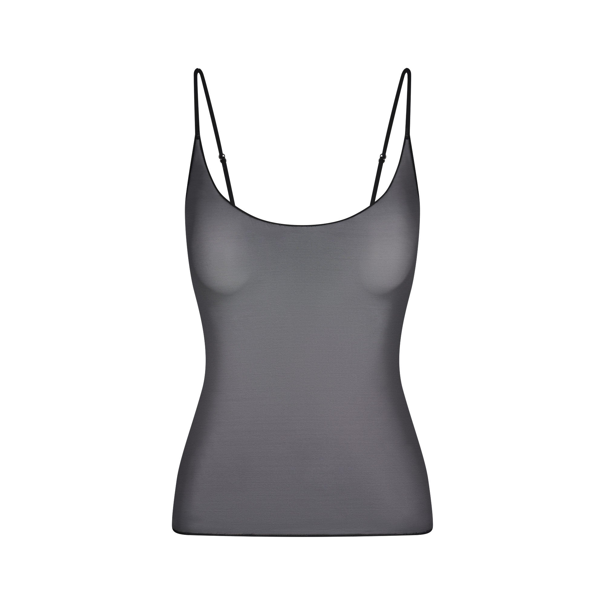ULTRA FINE MESH CAMI | OBSIDIAN FLAT ON A WHITE BACKGROUND | FLT