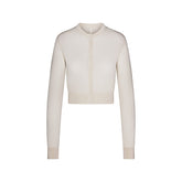 SLINKY KNIT CARDIGAN | BUFF FLAT ON A WHITE BACKGROUND | FLT