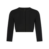 REFINED KNIT CROPPED CARDIGAN | OBSIDIAN FLAT ON A WHITE BACKGROUND | FLT