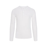 SKIMS COTTON RIB MENS HENLEY | CHALK FLAT ON A WHITE BACKGROUND | FLT
