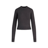 SWEATER KNITS LONG SLEEVE FITTED CREW NECK | ASH FLAT ON A WHITE BACKGROUND | FLT