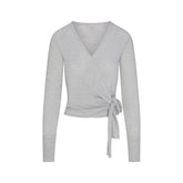 ESSENTIAL SWEATERS ROUNDED CARDIGAN | MID HEATHER GREY FLAT ON A WHITE BACKGROUND | FLT