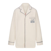 SKIMS FOR TEAM USA UNISEX FLEECE OLYMPIC OVERSIZED SLEEP TOP | ECRUFLAT ON A WHITE BACKGROUND | FLT