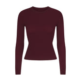 FITS EVERYBODY LONG SLEEVE T-SHIRT | CURRANT FLAT ON A WHITE BACKGROUND | FLT