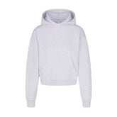 COTTON FLEECE CLASSIC HOODIE | LIGHT HEATHER GREY (HOODIES, TOPS) LAYS FLAT ON A WHITE BACKGROUND | FLT