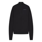 COTTON FLEECE MOCK NECK QUARTER ZIP WITH EMBOSSED LOGO | ONYX FLAT ON A WHITE BACKGROUND | FLT