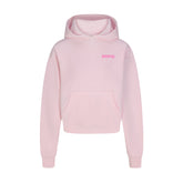 COTTON FLEECE HOODIE WITH EMBOSSED LOGO | CHERRY BLOSSOM FLAT ON A WHITE BACKGROUND | FLT