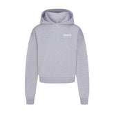 COTTON FLEECE HOODIE WITH EMBOSSED LOGO | HEATHER GREY FLAT ON A WHITE BACKGROUND | FLT