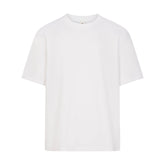 HEAVYWEIGHT COTTON MENS CLASSIC CREWNECK | CHALK LAYS FLAT ON A WHITE BACKGROUND | FLT