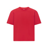 HEAVYWEIGHT COTTON MENS RELAXED CROPPED CREWNECK | WASHED RED FLAT ON A WHITE BACKGROUND | FLT