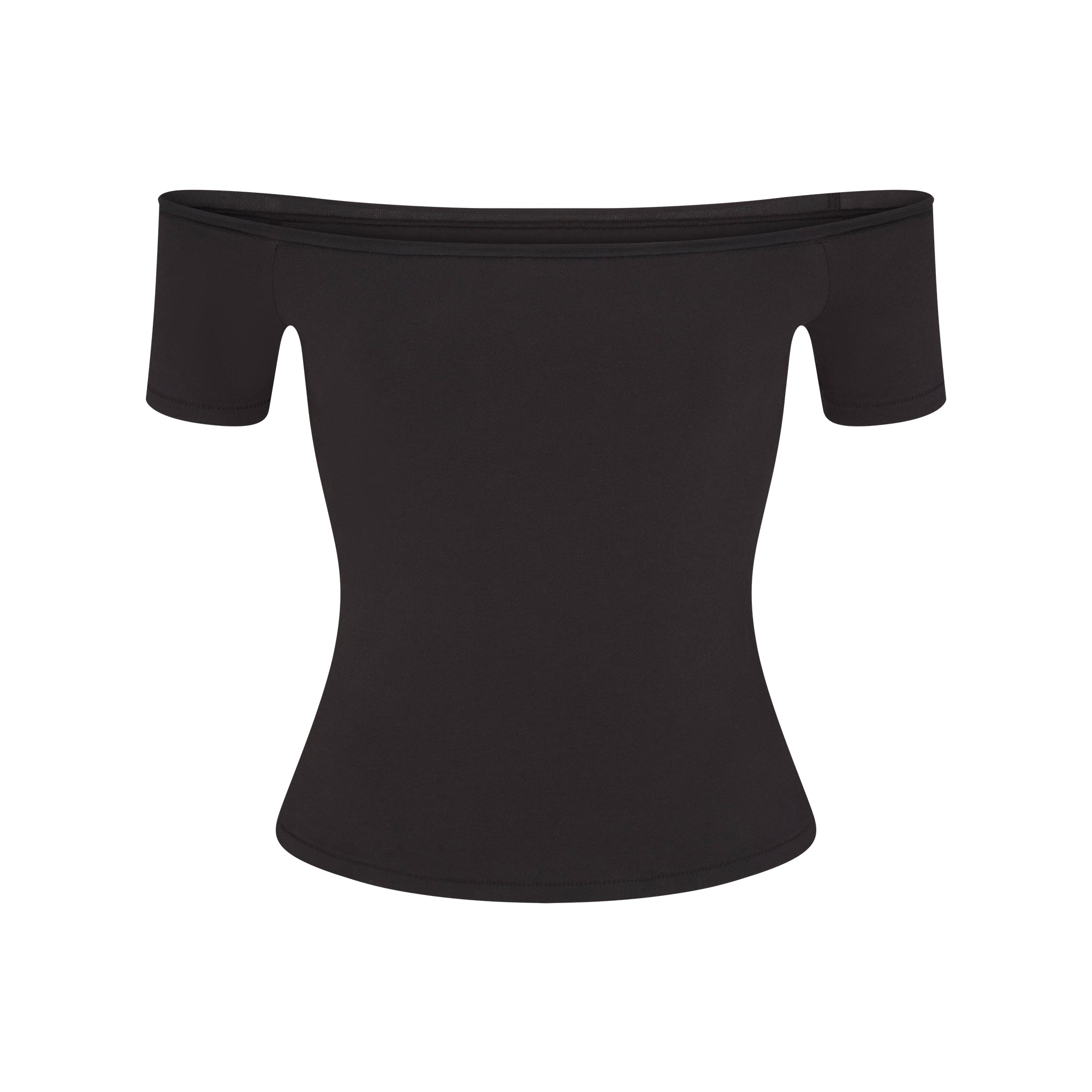COTTON JERSEY OFF THE SHOULDER TOP | SOOT FLAT ON A WHITE BACKGROUND | FLT