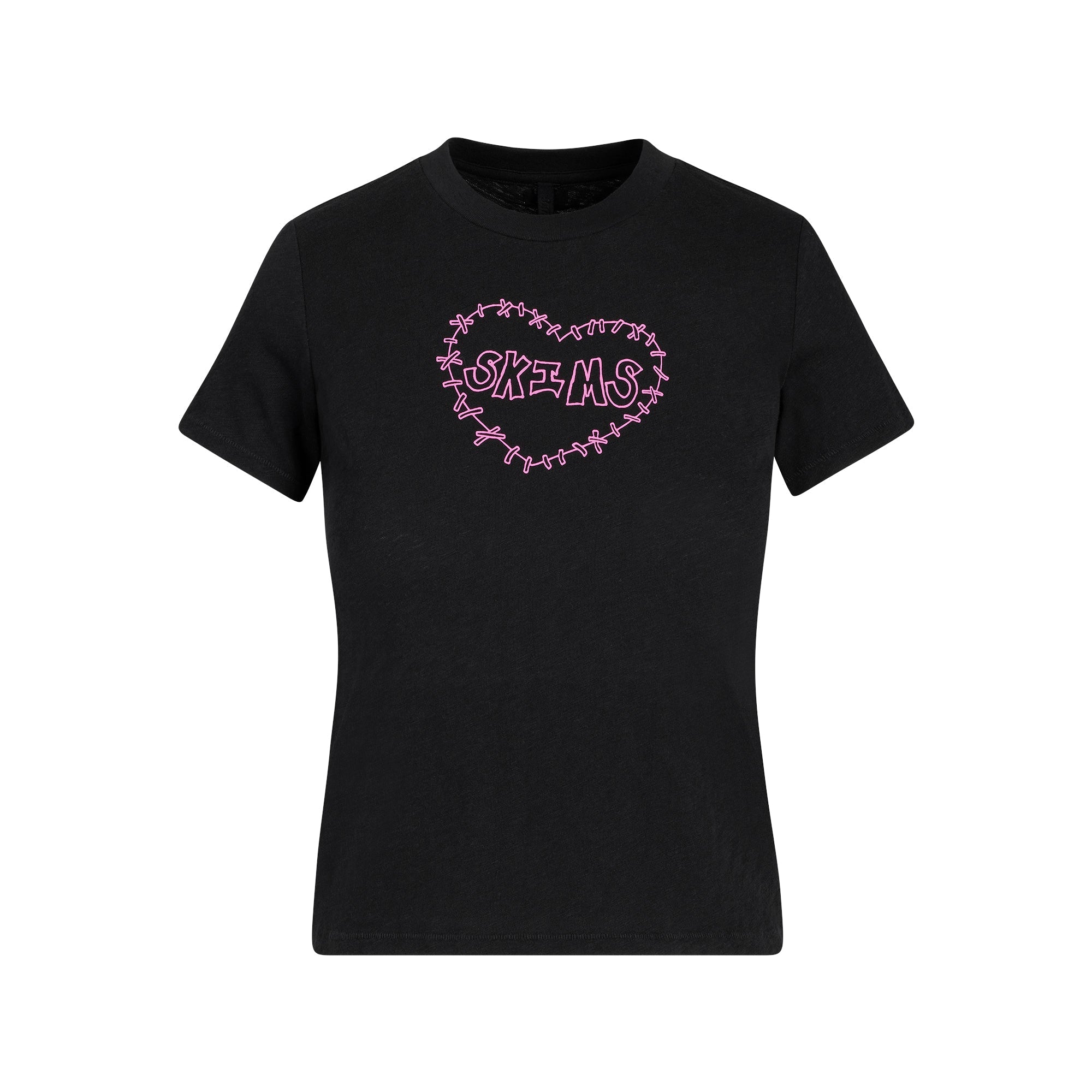WORN IN JERSEY T-SHIRT | WASHED ONYX SKIMS HEART | FLT