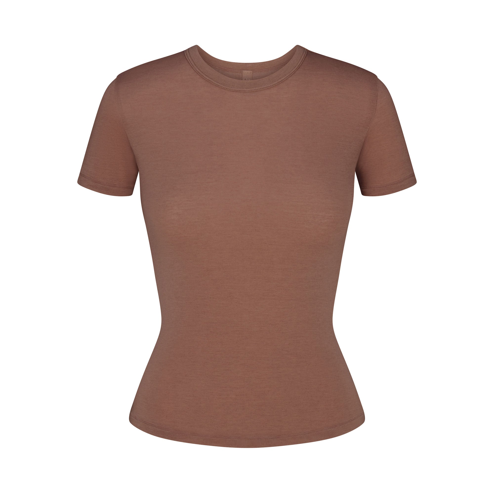 SHEER MODAL LONG T-SHIRT | SIENNA FLAT ON A WHITE BACKGROUND | FLT