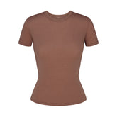 SHEER MODAL LONG T-SHIRT | SIENNA FLAT ON A WHITE BACKGROUND | FLT