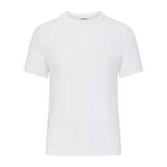 SKIMS COTTON MENS RIB T-SHIRT | CHALK FLAT ON A WHITE BACKGROUND | FLT
