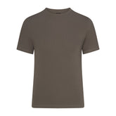 SKIMS COTTON RIB MENS T-SHIRT | JUNGLE & LAYS FLAT ON A WHITE BACKGROUND | FLT