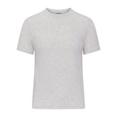 SKIMS COTTON MENS RIB T-SHIRT | LIGHT HEATHER GREY FLAT ON A WHITE BACKGROUND | FLT