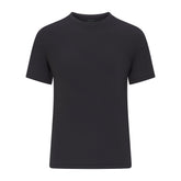 SKIMS COTTON MENS RIB T-SHIRT | ONYX FLAT ON A WHITE BACKGROUND | FLT