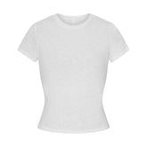 WORN IN JERSEY T-SHIRT | SNOW FLAT ON A WHITE BACKGROUND | FLT