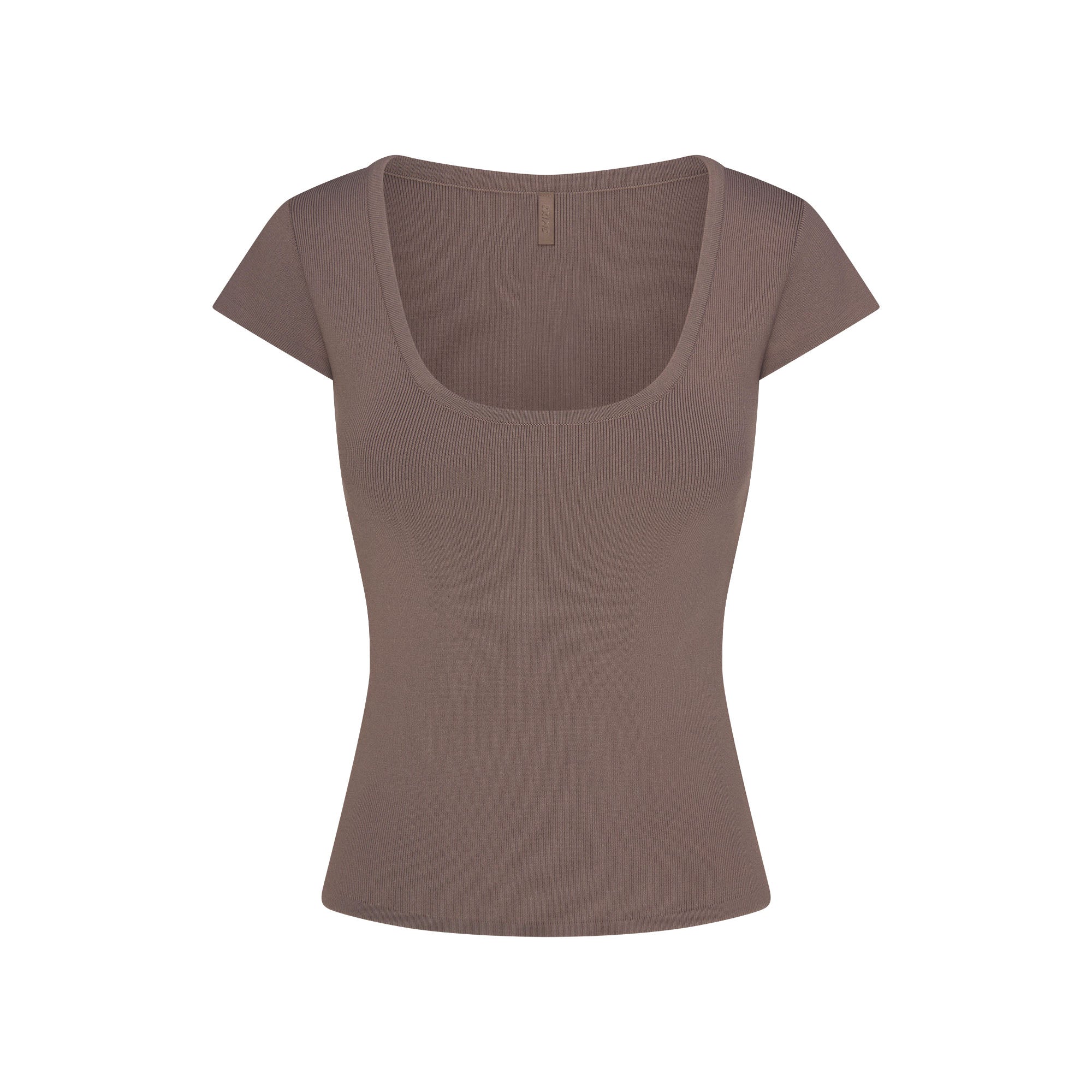 REFINED KNIT SCOOP NECK TOP | AMETHYST FLAT ON A WHITE BACKGROUND | FLT