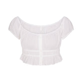 COTTON POPLIN OFF THE SHOULDER TOP | SNOW FLAT ON A WHITE BACKGROUND | FLT