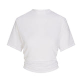WORN IN JERSEY KNOT BACK T-SHIRT | SNOW FLAT ON A WHITE BACKGROUND | FLT