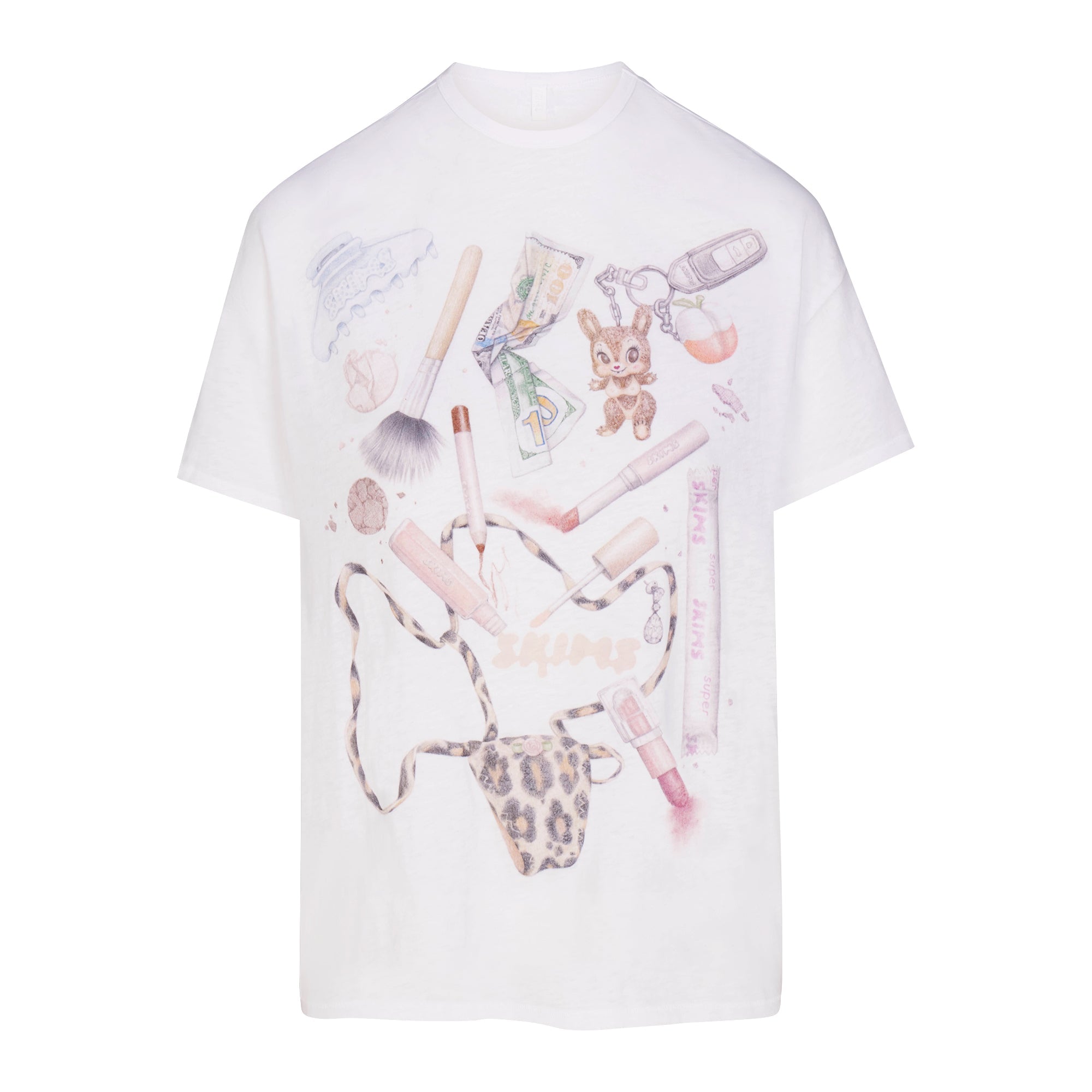 WORN IN JERSEY BAGGY T-SHIRT | SNOW IN MY BAG FLAT ON A WHITE BACKGROUND | FLT
