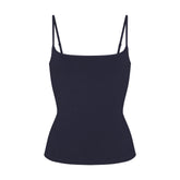 COTTON JERSEY SCOOP NECK CAMI | NAVY FLAT ON A WHITE BACKGROUND | FLT