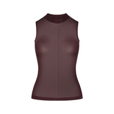SLINKY KNIT MOCK NECK TANK | CURRANT FLAT ON A WHITE BACKGROUND | FLT