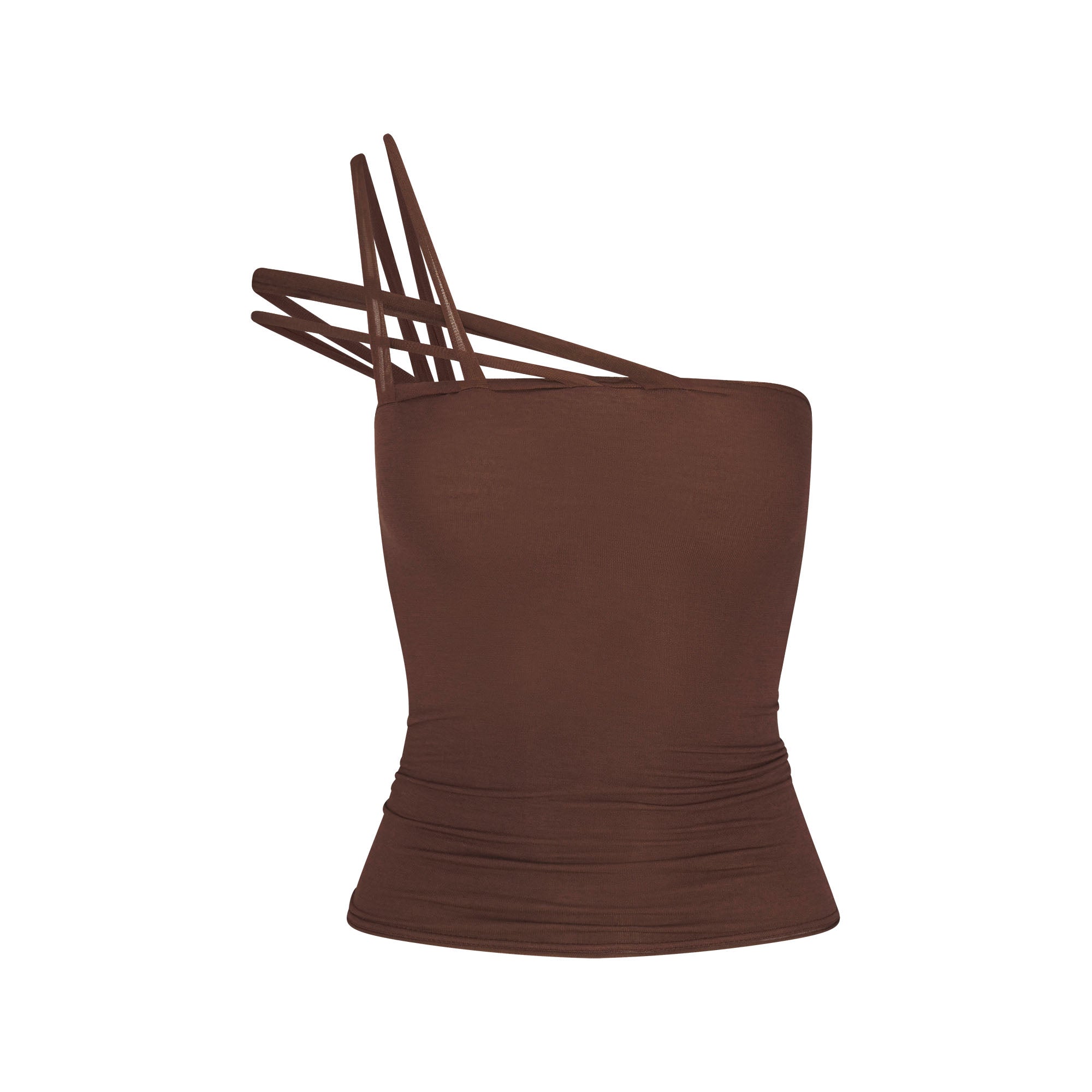 SHEER MODAL CONVERTIBLE TOP | COCOA FLAT ON A WHITE BACKGROUND | FLT