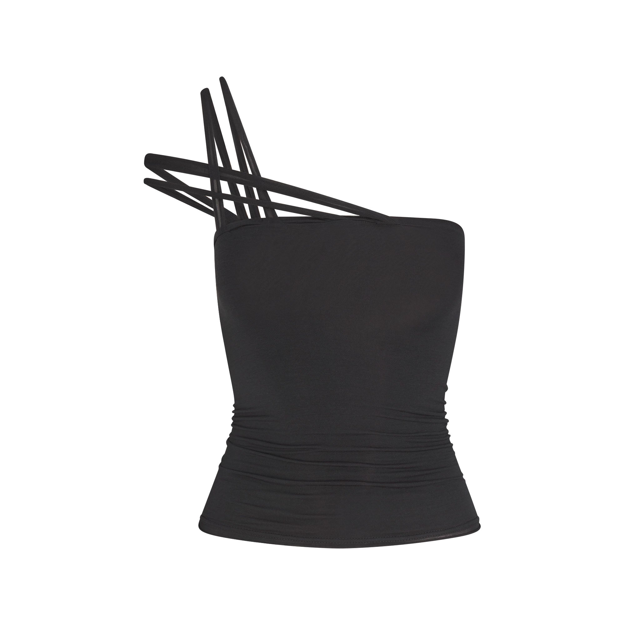 SHEER MODAL CONVERTIBLE TOP | ONYX FLAT ON A WHITE BACKGROUND | FLT