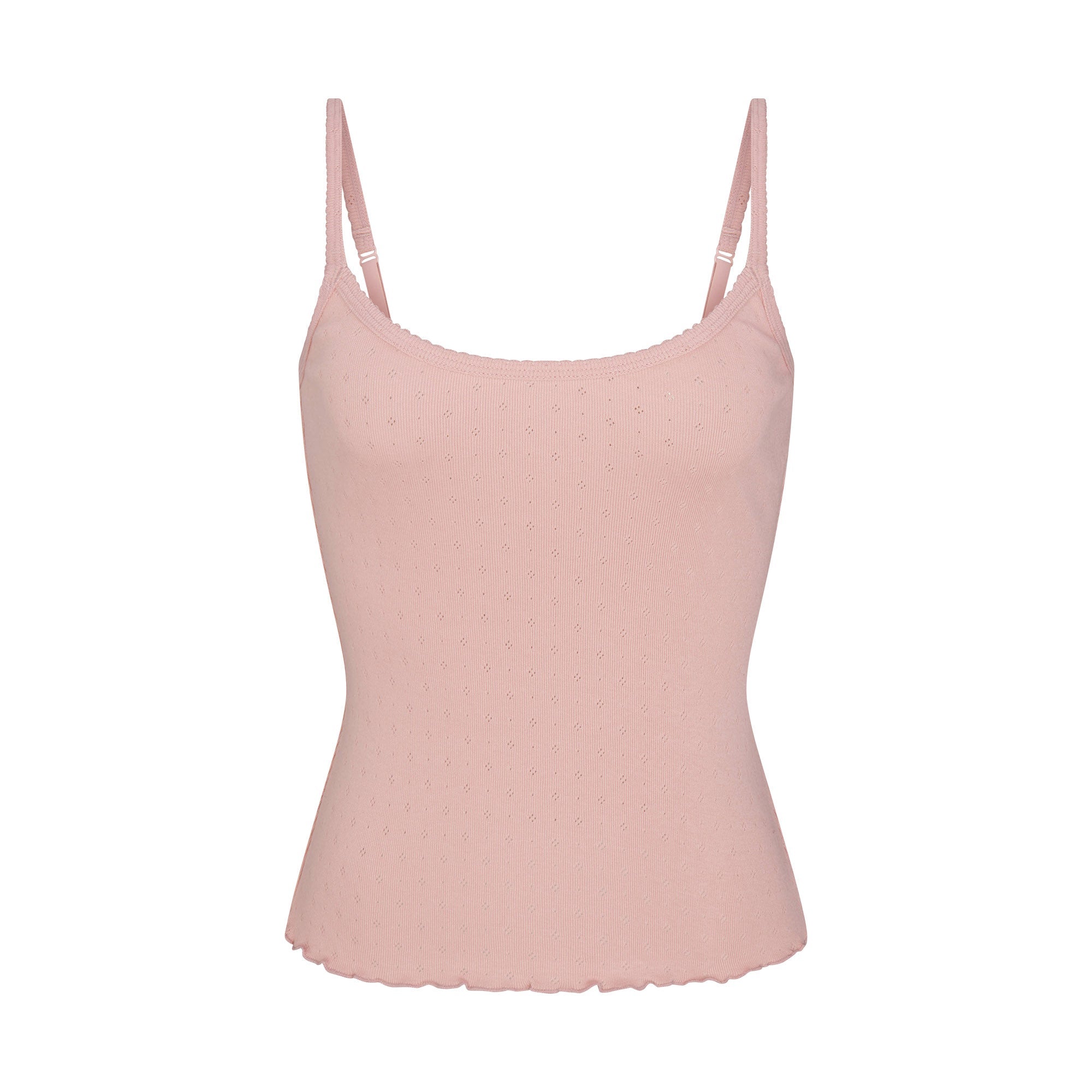 HEAVY POINTELLE CAMI | MORGANITE FLAT ON A WHITE BACKGROUND | FLT