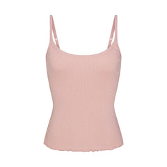 HEAVY POINTELLE CAMI | MORGANITE FLAT ON A WHITE BACKGROUND | FLT
