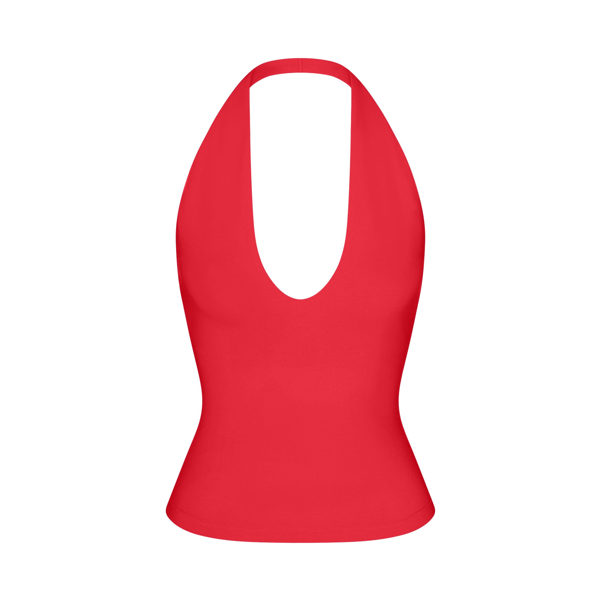 SMOOTH LAYERS HALTER TOP | CARMINE FLAT ON A WHITE BACKGROUND | FLT